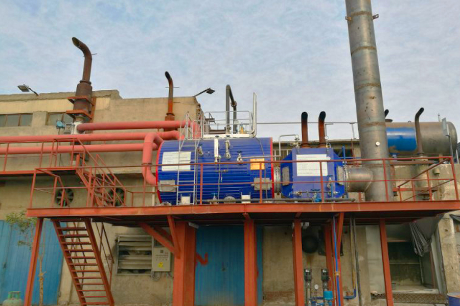 1000kW天然氣機組3合1余熱鍋爐現場