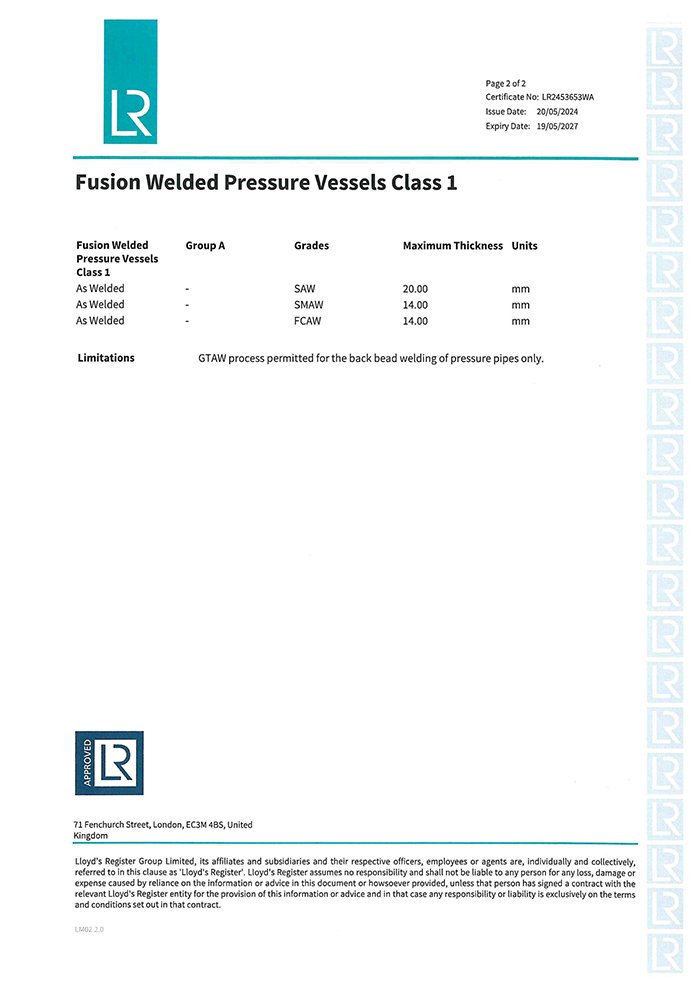 LR船級(jí)社認(rèn)可證書(shū) LR船級(jí)社認(rèn)可證書(shū)